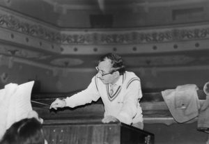 Rehearsing his children’s opera “Kolobok” at the Tashkent State Opera Theatre